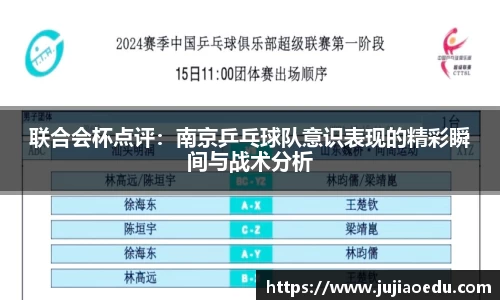 联合会杯点评：南京乒乓球队意识表现的精彩瞬间与战术分析
