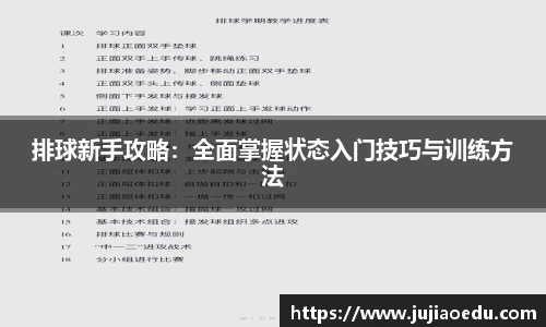 排球新手攻略：全面掌握状态入门技巧与训练方法